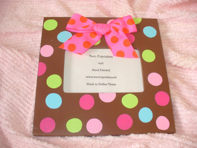 Retro Dot Hand Painted Frame in Chocolate-children picture frames
