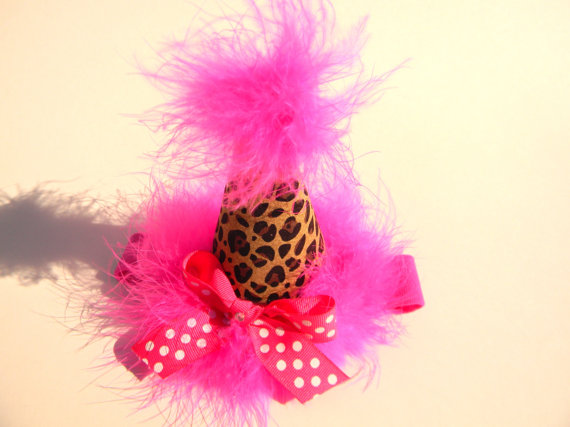 Headband Hot Pink Cheetah Party Hat-birthday party hats