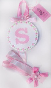 White and Pink Floral Initial Hair Bow Holder-hair bow holder, hair bows, hair bow holders, tutu, tooth fairy pillows, headbands, pendants, charms, hairbow, hairbow holder, barrette holder, personalize hair bow holder, hairbows, ballerina bow holder, ballet bow holder, animal print bow holder, tooth pillow, party hats, birthday party hat, 1st birthday party hat, 1st birthday