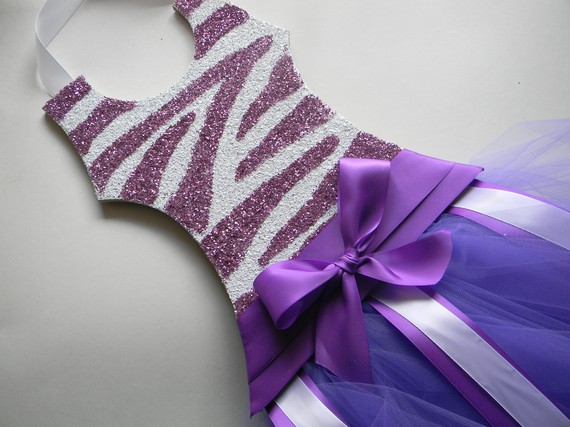 Tutu Bow Holder Glitter Purple and White Zebra-tutu bow holders