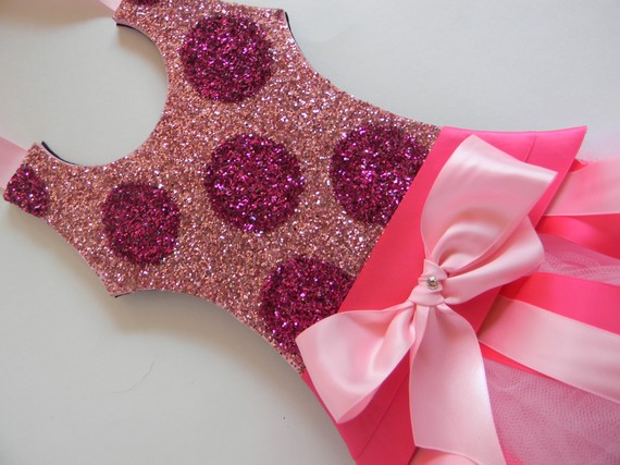 Tutu Bow Holder Glitter Light Pink and Hot Pink Dots-tutu bow holders
