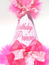Boutique Style Birthday Party Hats-Pink Gingham and a little bit of Hot Pink-birthday party hats, hair bows, hair bow holders, tutu, tooth fairy pillows, headbands, pendants, charms, hairbow, hairbow holder, barrette holder, personalize hair bow holder, hairbows, ballerina bow holder, ballet bow holder, animal print bow holder, tooth pillow, party hats, birthday party hat, 1st birthday party hat, 1st birthday