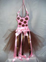 Pink & Chocolate Dots Painted Hairbow Holder-tutu, hair bow holder, hair bows, hair bow holders, tutu, tooth fairy pillows, headbands, pendants, charms, hairbow, hairbow holder, barrette holder, personalize hair bow holder, hairbows, ballerina bow holder, ballet bow holder, animal print bow holder, tooth pillow, party hats, birthday party hat, 1st birthday party hat, 1st birthday