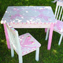 Pink Painted Table and Chair Set-Pink Painted Table and Chair Set